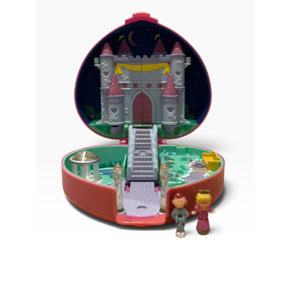 Vintage 1992 Bluebird Polly Pocket Starlight Castle + Prince, Princess & Horse